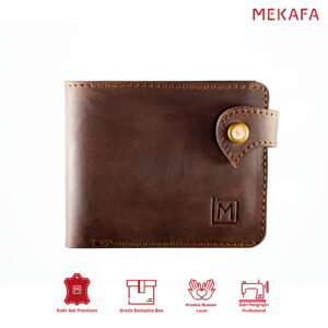 mekafa jigfix leather bifold wallet brown