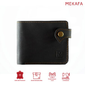 mekafa jigfix leather bifold wallet black